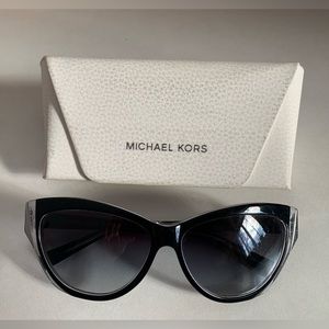 Michael Kors cateye sunglasses, black crystal/grey gradient